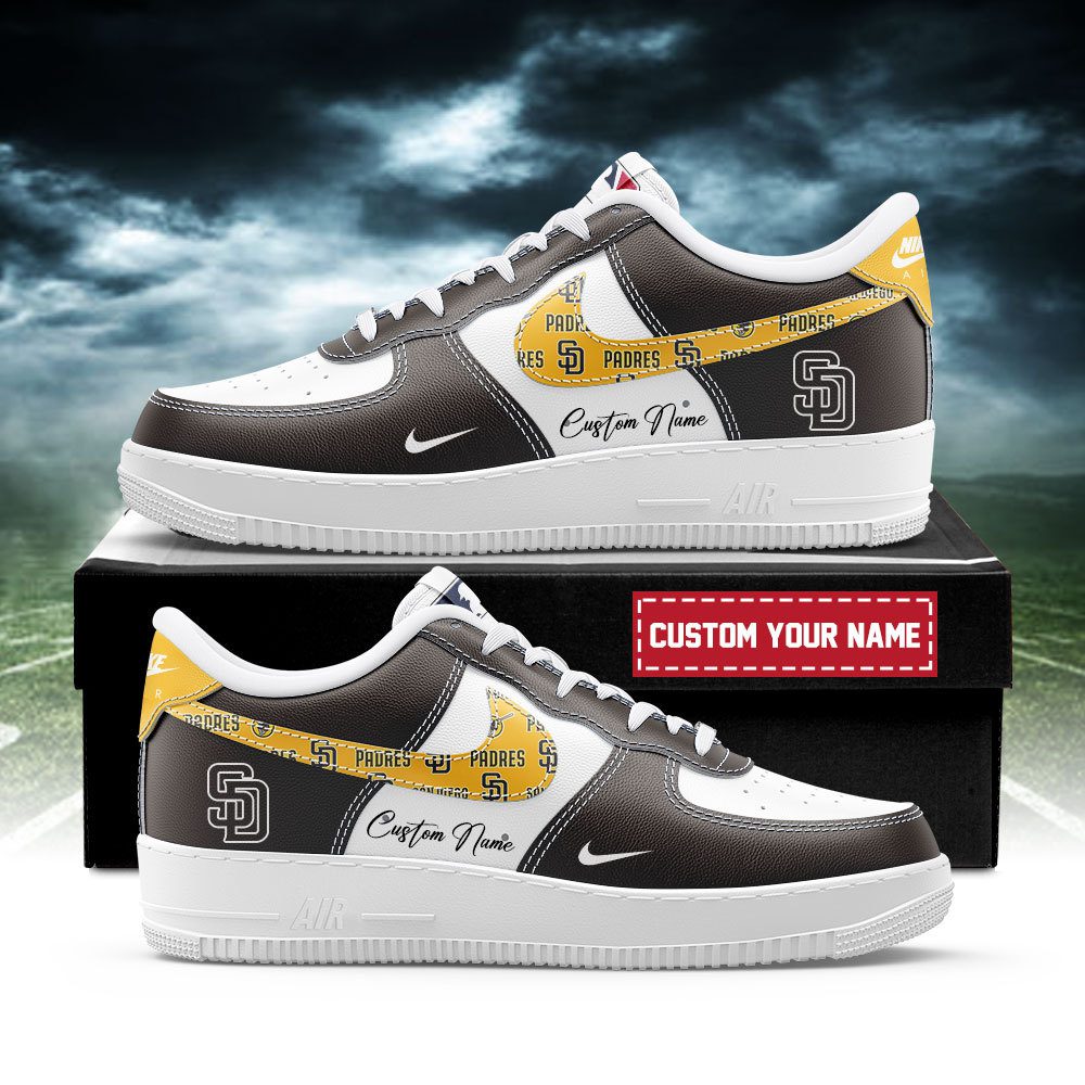 San Diego Padres MLB Nike Air Force 1 Low Custom Name - Best Running Shoes 2025 For Fans