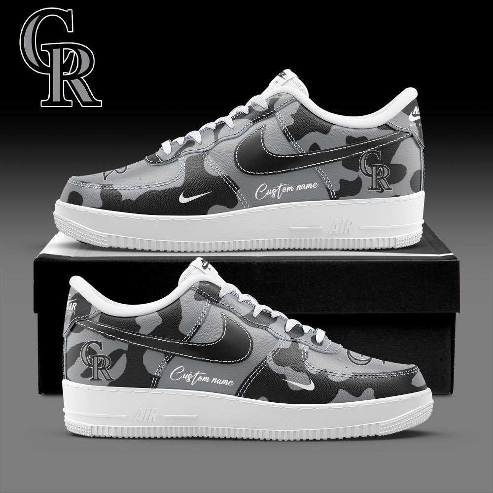 Colorado Rockies MLB Camo Personalized Nike Air Force 1 Low Custom Name For Fan