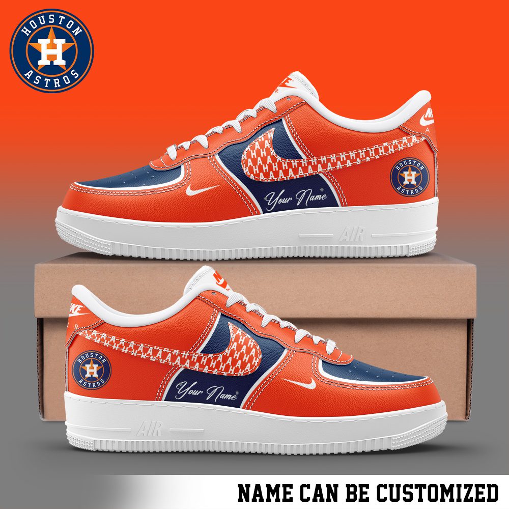 Houston Astros Air Force 1 Low MLB Custom Name Sneakers For Women Men