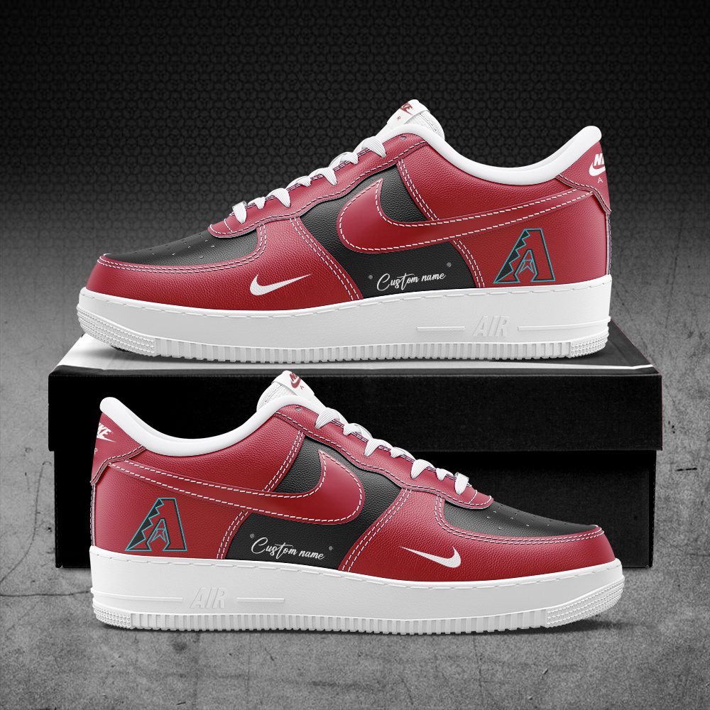 Arizona Diamondbacks MLB Air Force Sneakers Nike Air Force 1 Low Custom Name - Walking Shoes For Daily Use