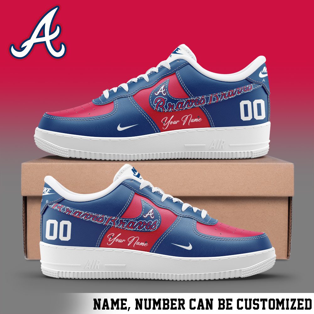 Atlanta Braves MLB Personalized Nike Air Force 1 Low Custom Name - Trendy Shoes For Men Women