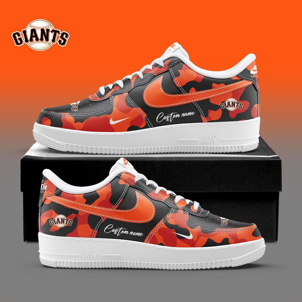 San Francisco Giants MLB Camo Personalized Nike Air Force 1 Low Custom Name For Men Women
