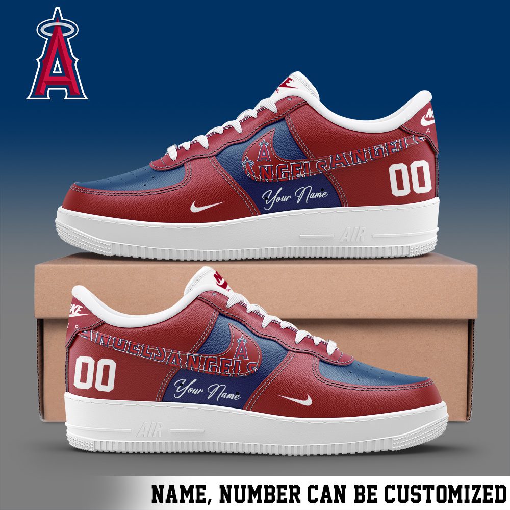 Los Angeles Angels MLB Personalized Nike Air Force 1 Low Custom Name - Trendy Shoes For Men Women