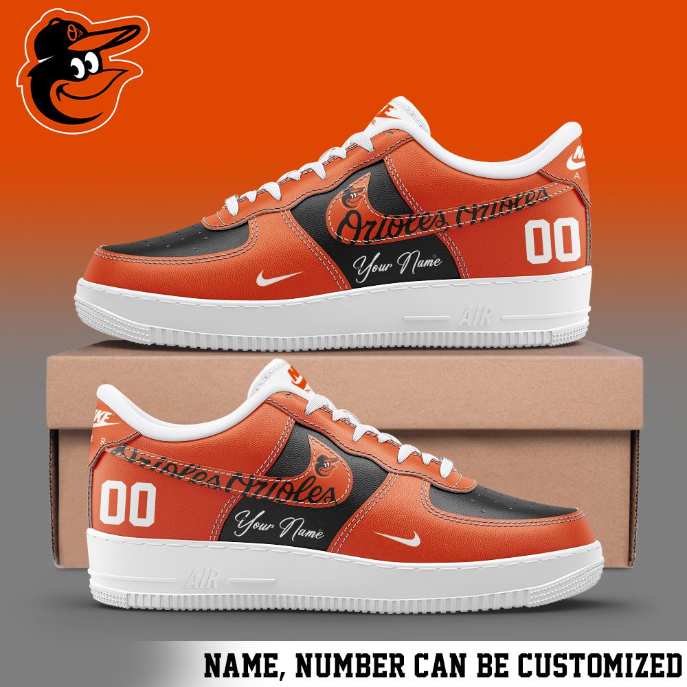 Baltimore Orioles MLB Personalized Nike Air Force 1 Low Custom Name - Trendy Shoes For Men Women