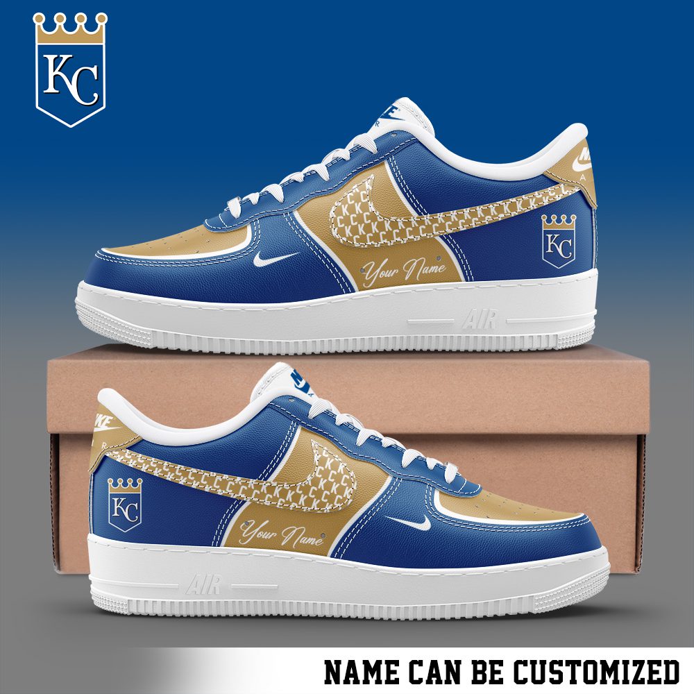 Kansas City Royals Air Force 1 Low MLB Custom Name Sneakers For Women Men