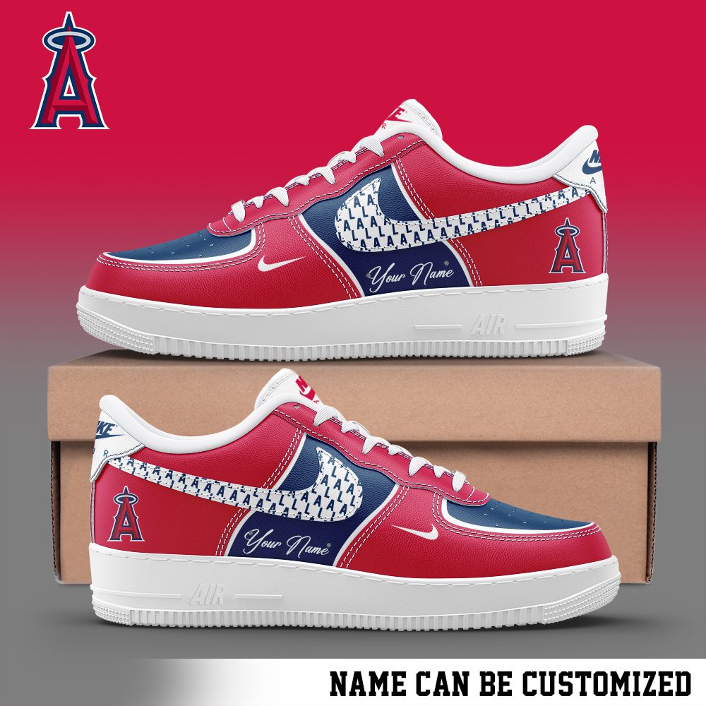 Los Angeles Angels Air Force 1 Low MLB Custom Name Sneakers For Women Men