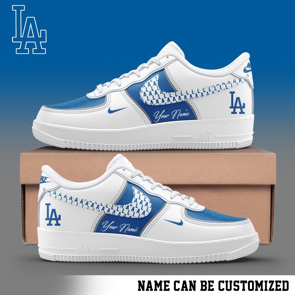 Los Angeles Dodgers Air Force 1 Low MLB Custom Name Sneakers For Women Men