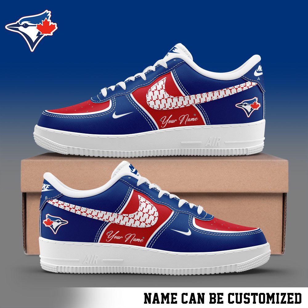 Toronto Blue Jays Air Force 1 Low MLB Custom Name Sneakers For Women Men