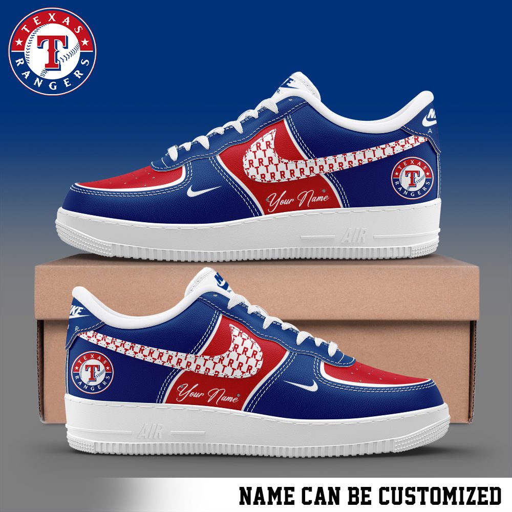 Texas Rangers Air Force 1 Low MLB Custom Name Sneakers For Women Men