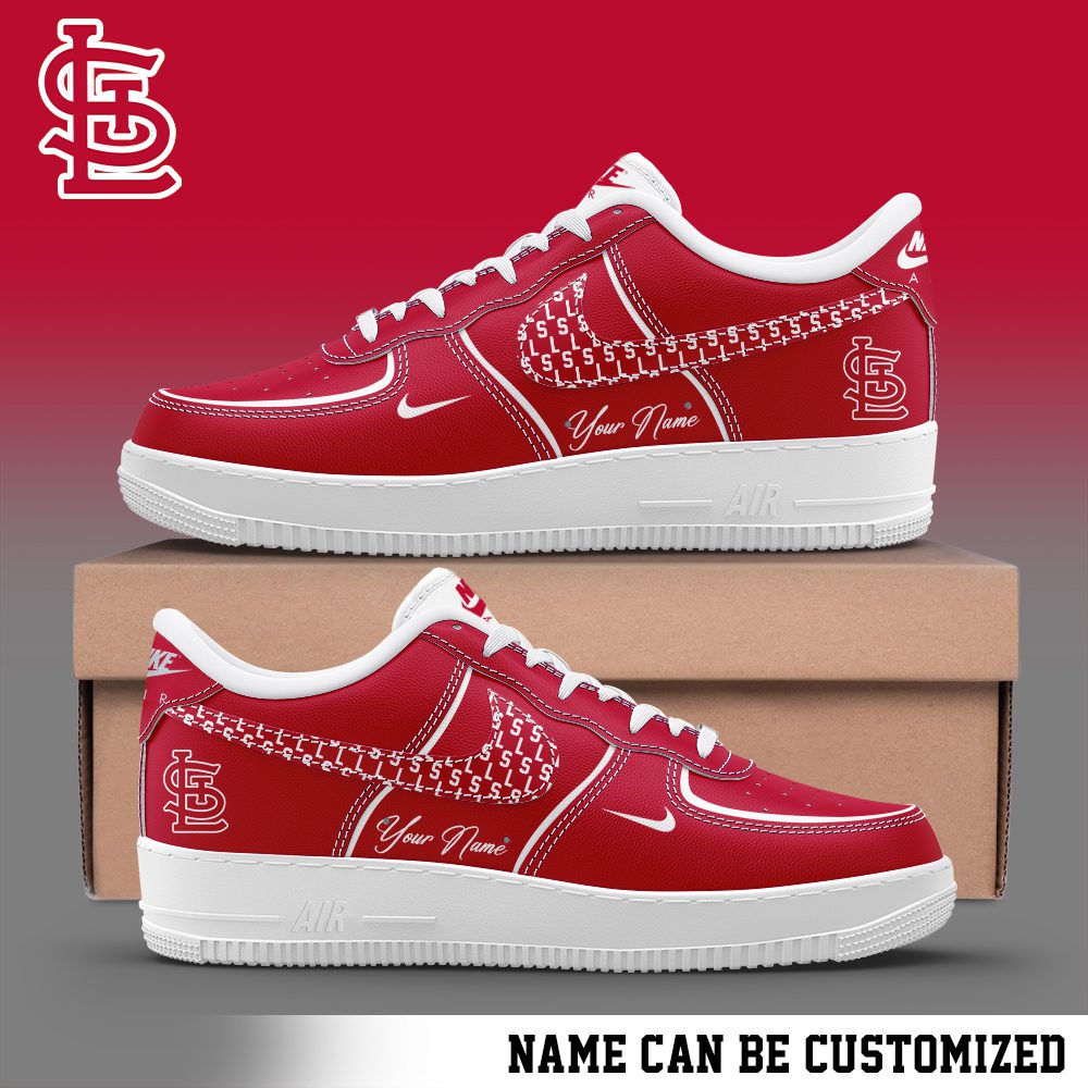 St. Louis Cardinals Air Force 1 Low MLB Custom Name Sneakers For Women Men