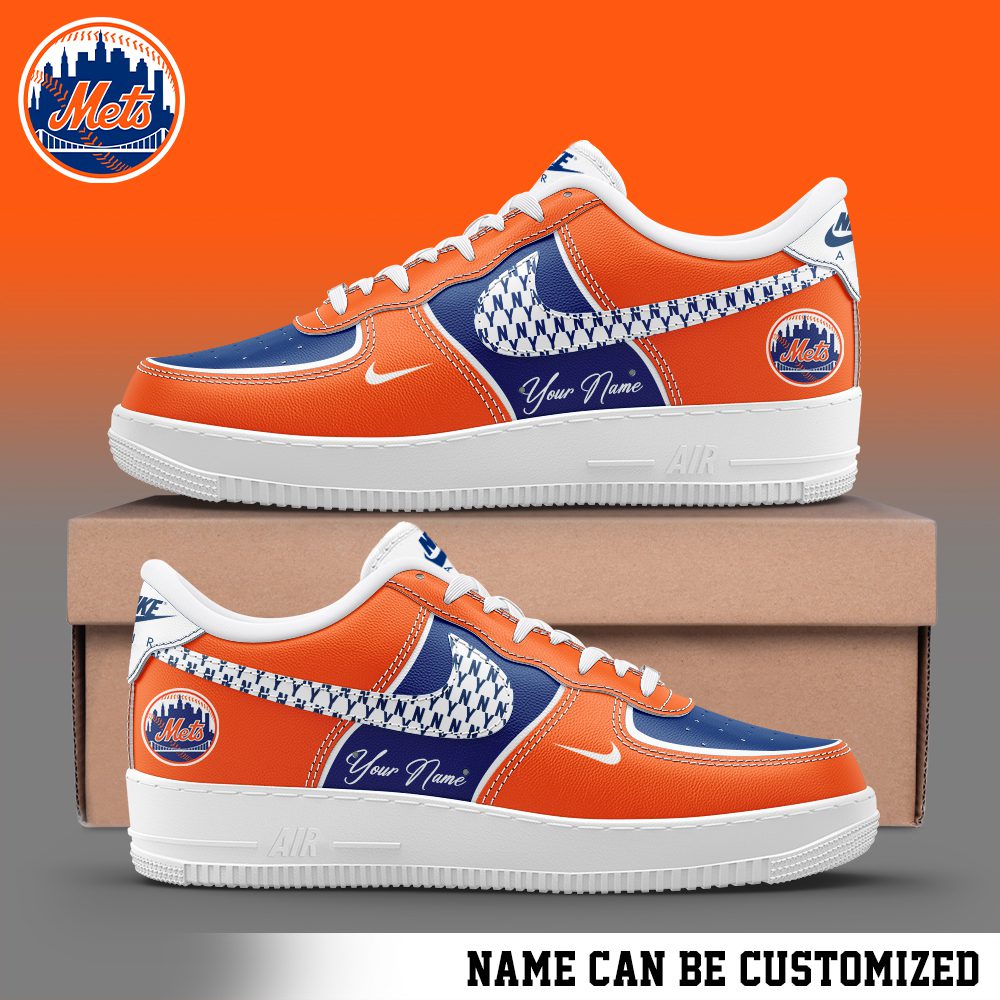 New York Mets Air Force 1 Low MLB Custom Name Sneakers For Women Men