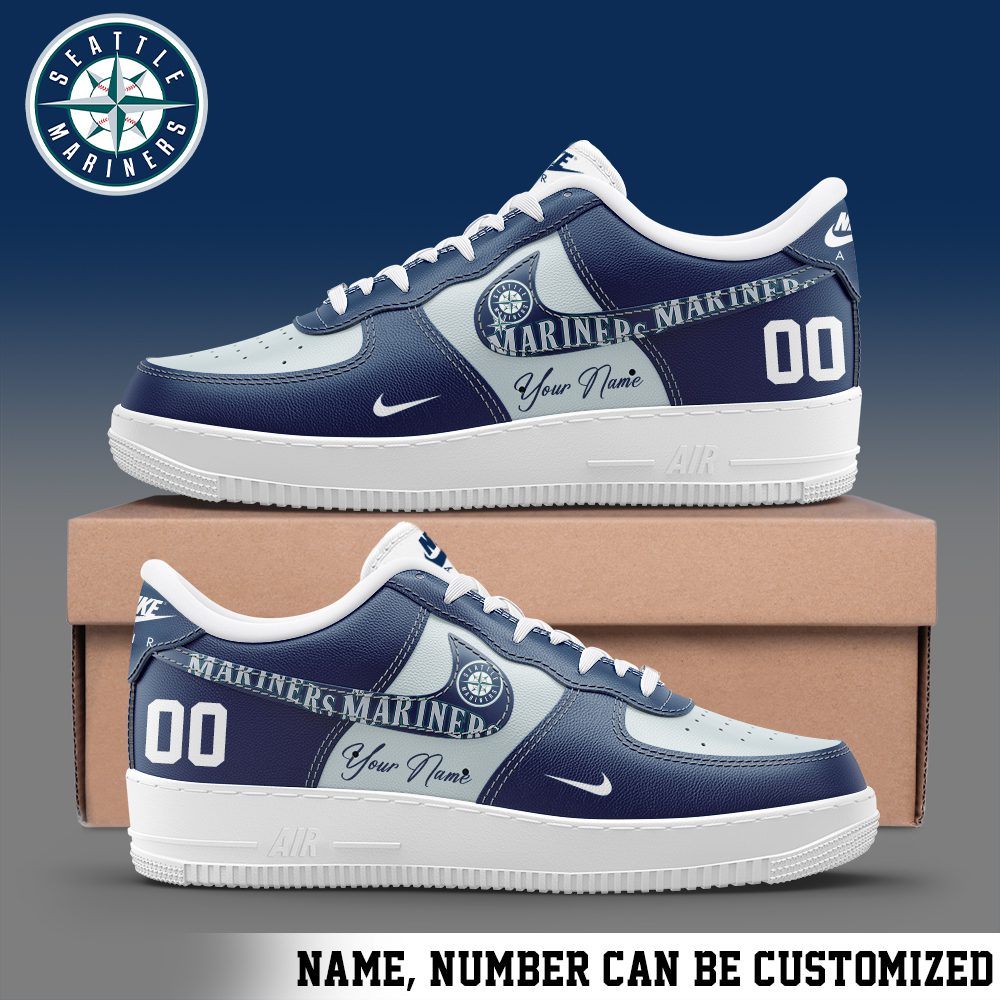 Seattle Mariners MLB Personalized Nike Air Force 1 Low Custom Name - Trendy Shoes For Men Women