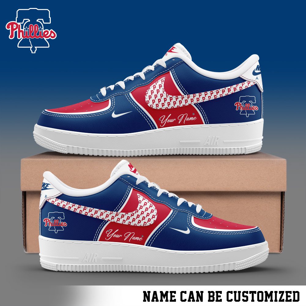 Philadelphia Phillies Air Force 1 Low MLB Custom Name Sneakers For Women Men