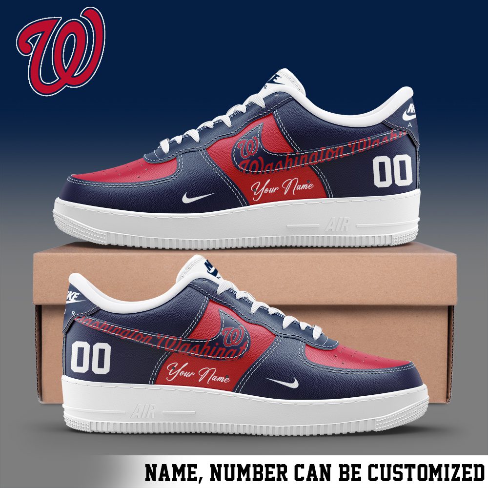 Washington Nationals MLB Personalized Nike Air Force 1 Low Custom Name - Trendy Shoes For Men Women