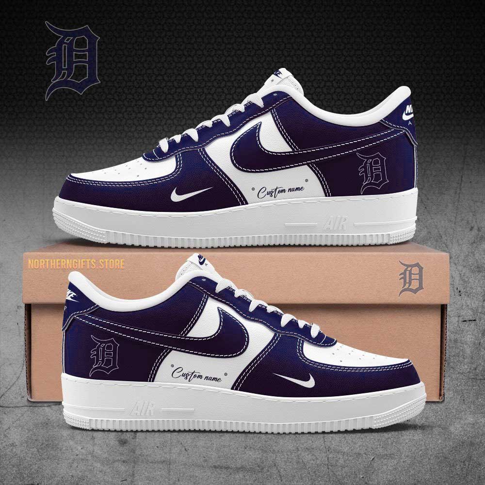 Detroit Tiger MLB Air Force Sneakers Nike Air Force 1 Low Custom Name - Walking Shoes For Daily Use