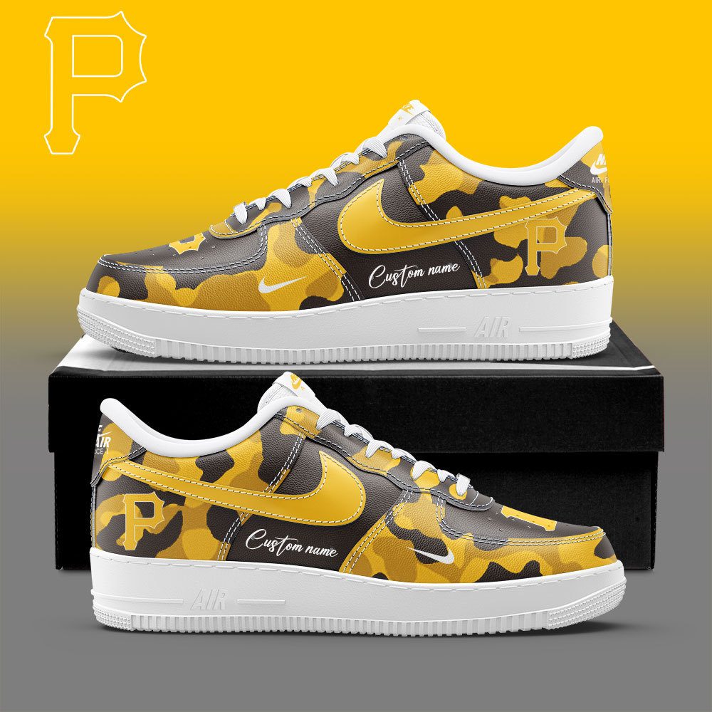 Pittsburgh Pirates MLB Camo Personalized Nike Air Force 1 Low Custom Name For Men Women