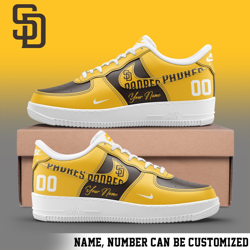 San Diego Padres MLB Personalized Nike Air Force 1 Low Custom Name - Trendy Shoes For Men Women