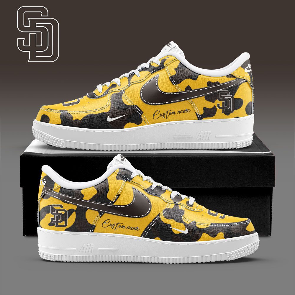 San Diego Padres MLB Camo Personalized Nike Air Force 1 Low Custom Name For Men Women