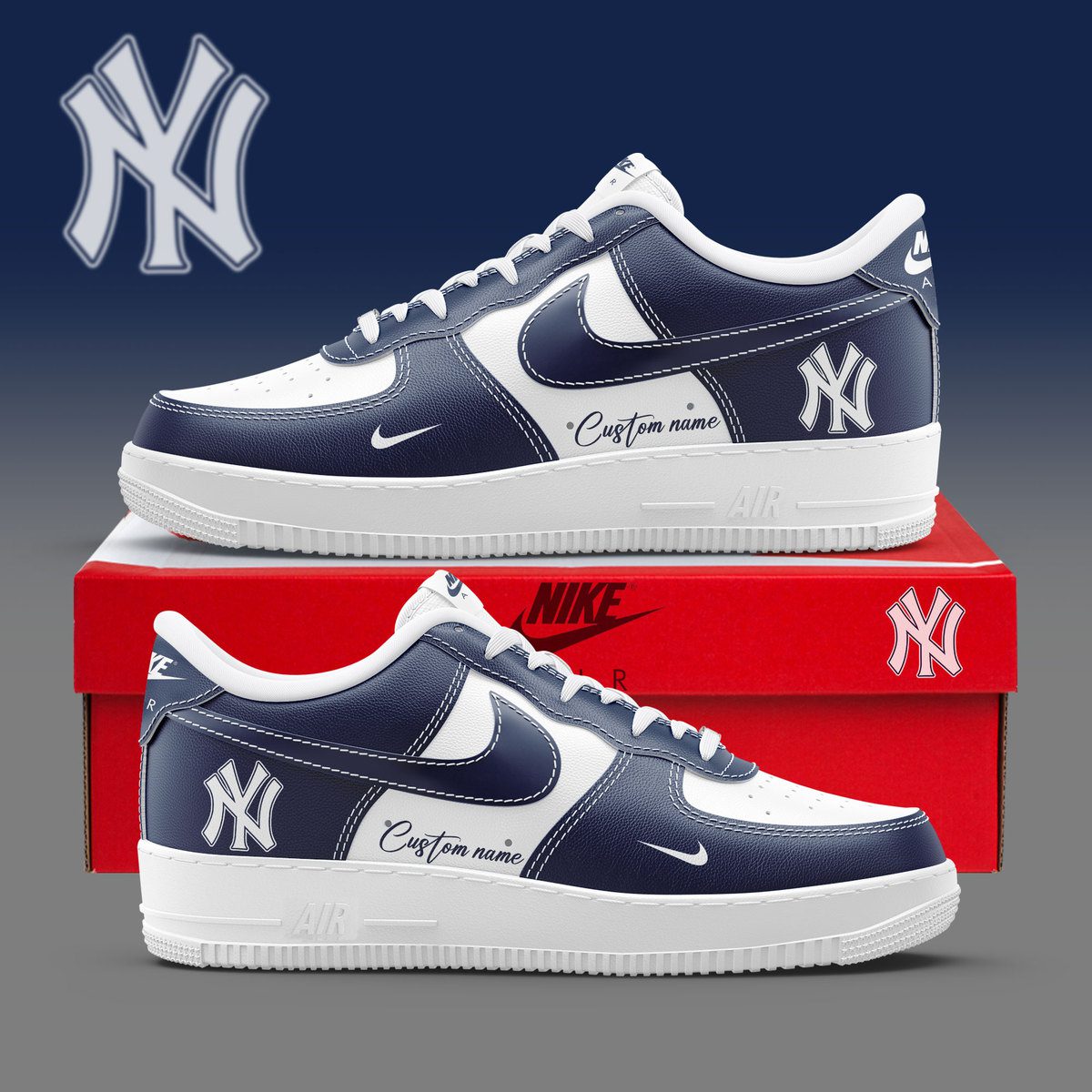 New York Yankees MLB Air Force Sneakers Nike Air Force 1 Low Custom Name For Women Men