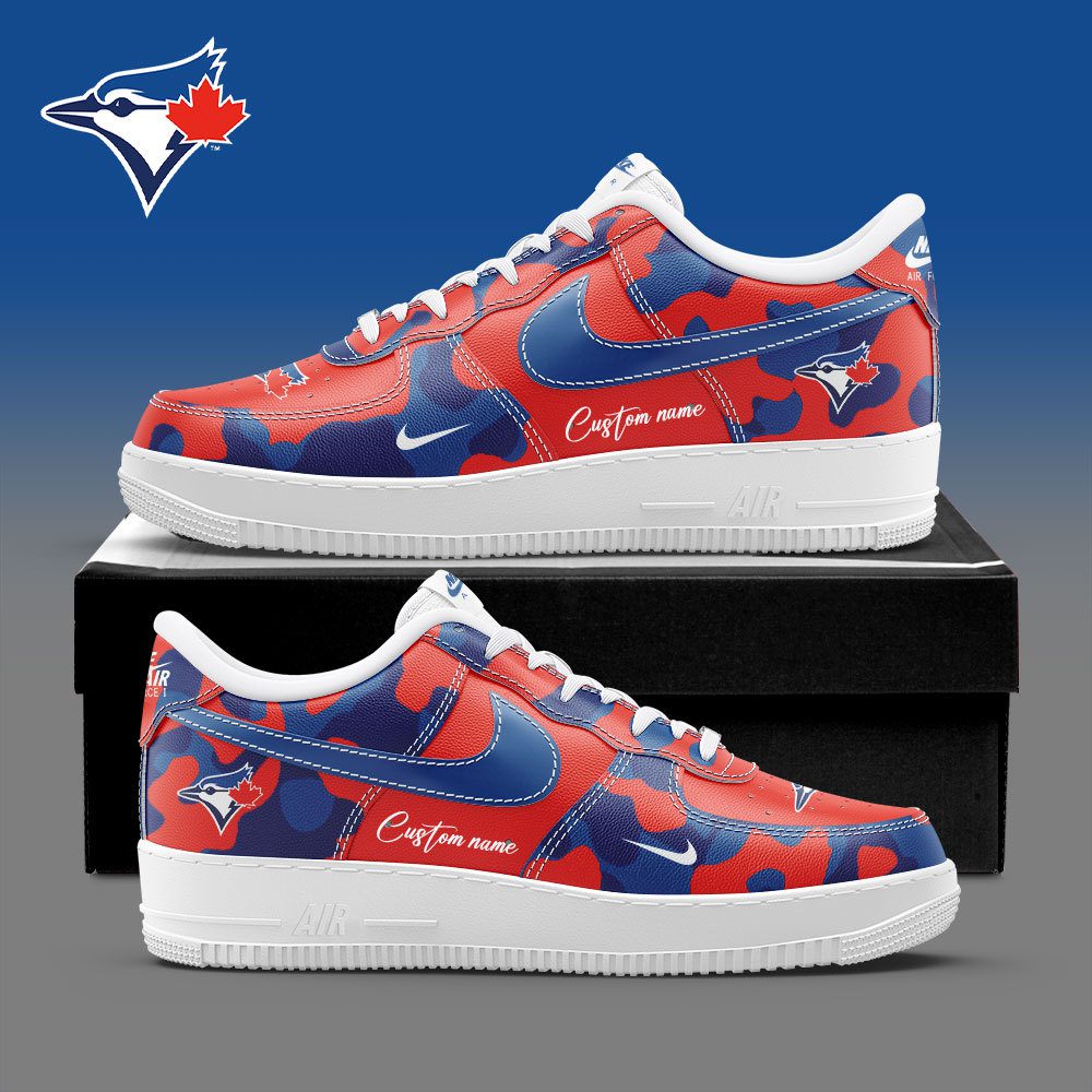 Toronto Blue Jays MLB Camo Personalized Nike Air Force 1 Low Custom Name For Men Women