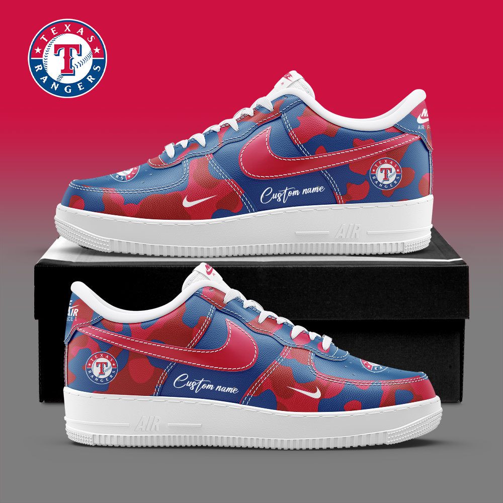 Texas Rangers MLB Camo Personalized Nike Air Force 1 Low Custom Name For Men Women