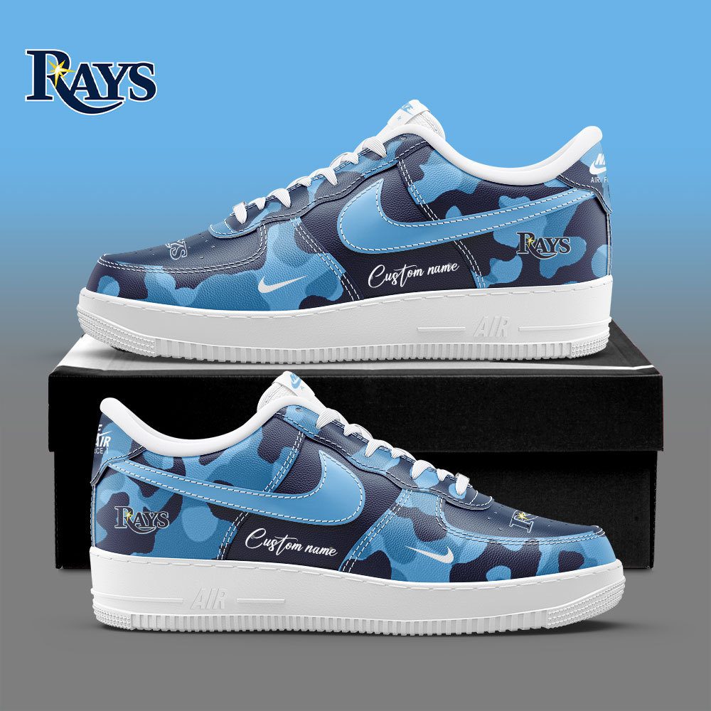 Tampa Bay Rays MLB Camo Personalized Nike Air Force 1 Low Custom Name For Men Women