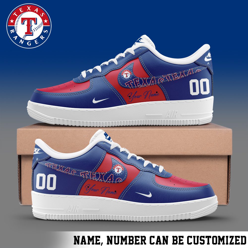 Texas Rangers MLB Personalized Nike Air Force 1 Low Custom Name - Trendy Shoes For Men Women