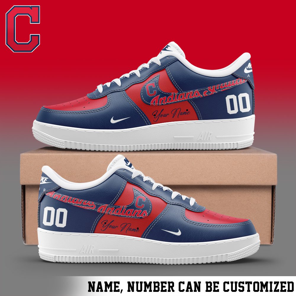 Cleveland Indians MLB Personalized Nike Air Force 1 Low Custom Name - Trendy Shoes For Men Women