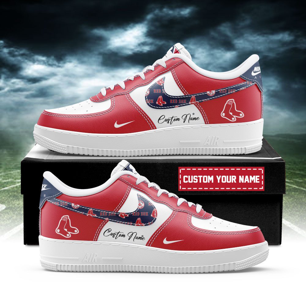 Boston Red Sox MLB Nike Air Force 1 Low Custom Name - Best Running Shoes 2025 For Fans