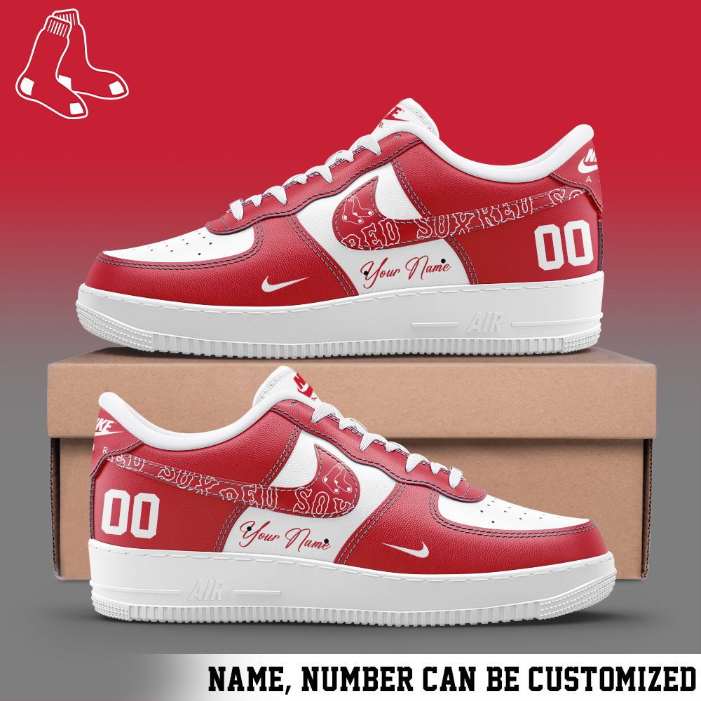Boston Red Sox MLB Personalized Nike Air Force 1 Low Custom Name - Trendy Shoes For Men Women