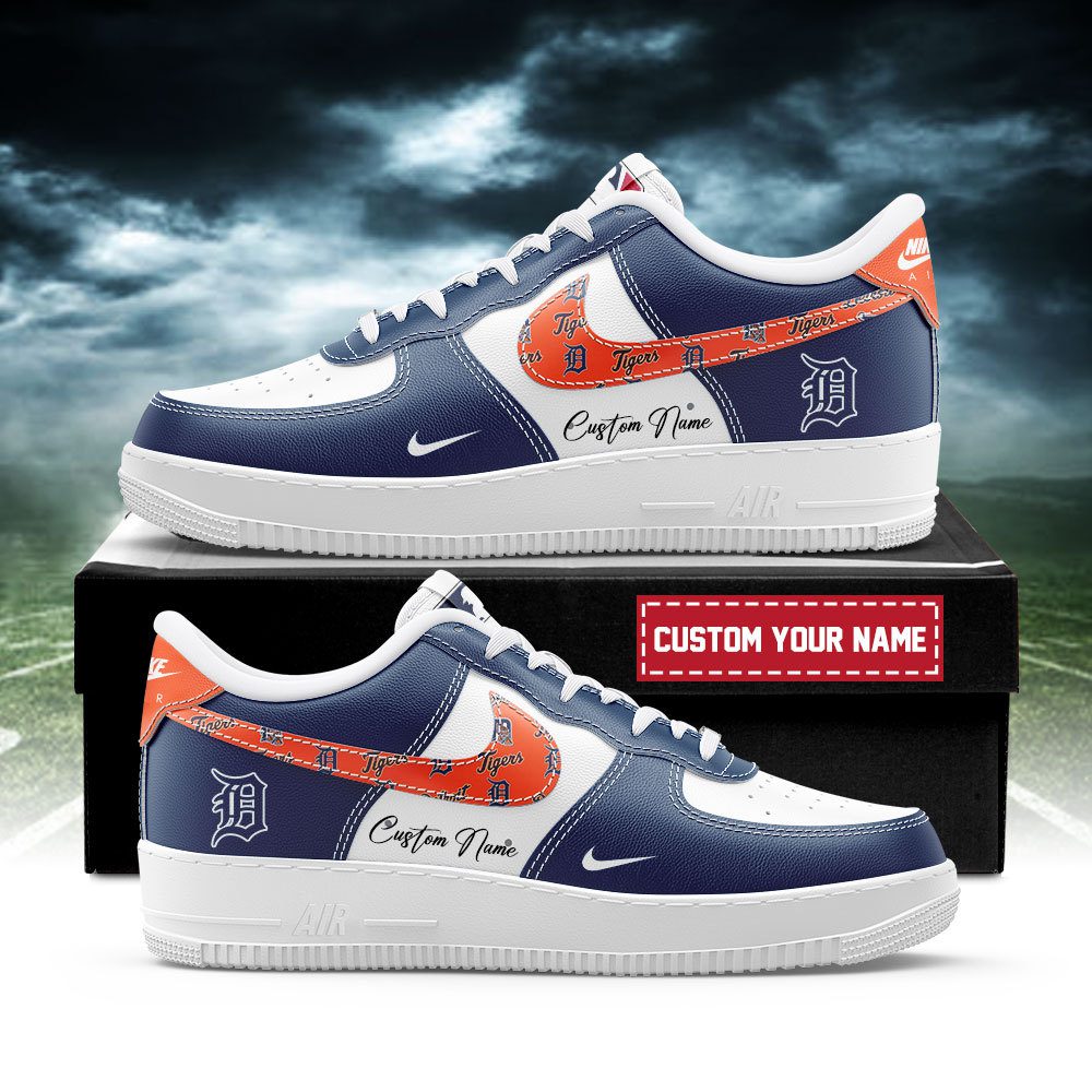 Detroit Tigers MLB Nike Air Force 1 Low Custom Name - Best Running Shoes 2025 For Fans
