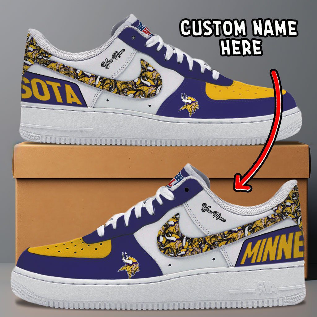 Minnesota Vikings NFL Personalized Air Force 1 Shoes - Stylish Casual Sneakers For Fans
