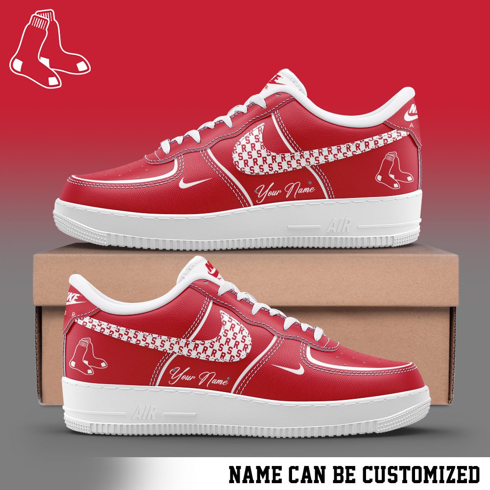 Boston Red Sox Air Force 1 Low MLB Custom Name Sneakers For Women Men