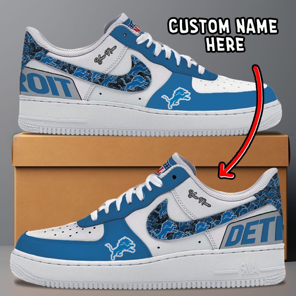 Detroit Lions NFL Personalized Air Force 1 Shoes - Stylish Casual Sneakers For Fans