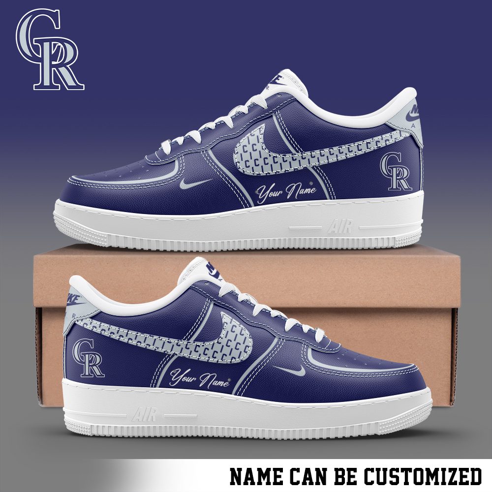 Colorado Rockies Air Force 1 Low MLB Custom Name Sneakers For Women Men