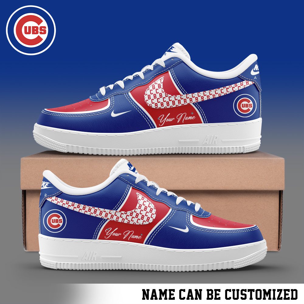 Chicago Cubs Air Force 1 Low MLB Custom Name Sneakers For Women Men