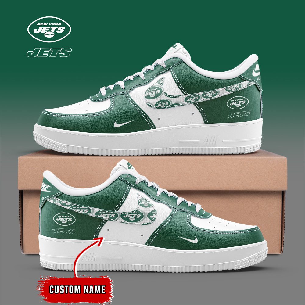 New York Jets NFL Personalized Air Force 1 Custom Name Sneakers