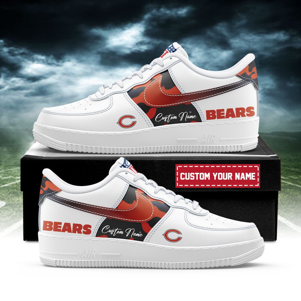Chicago Bears NFL Air Force 1 Sneakers Custom Name Trending Shoes For Fans