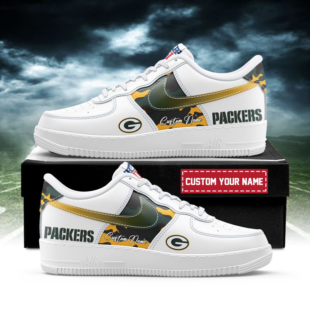 Green Bay Packers NFL Air Force 1 Sneakers Custom Name Trending Shoes For Fans