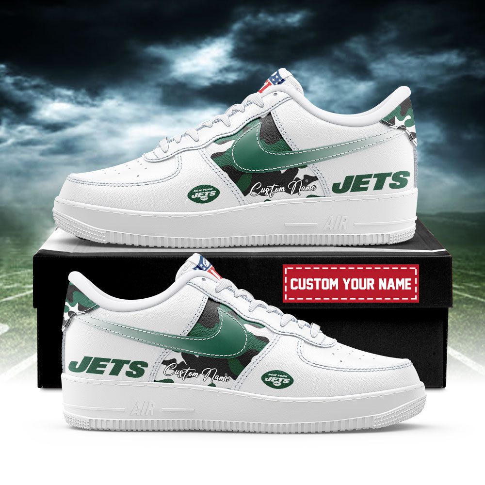 New York Jets NFL Air Force 1 Sneakers Custom Name Trending Shoes For Fans