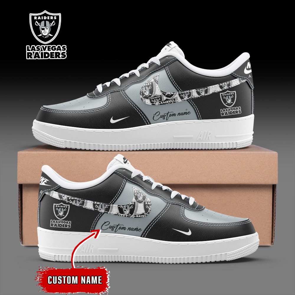 Las Vegas Raiders NFL Personalized Air Force 1 Custom Name Sneakers