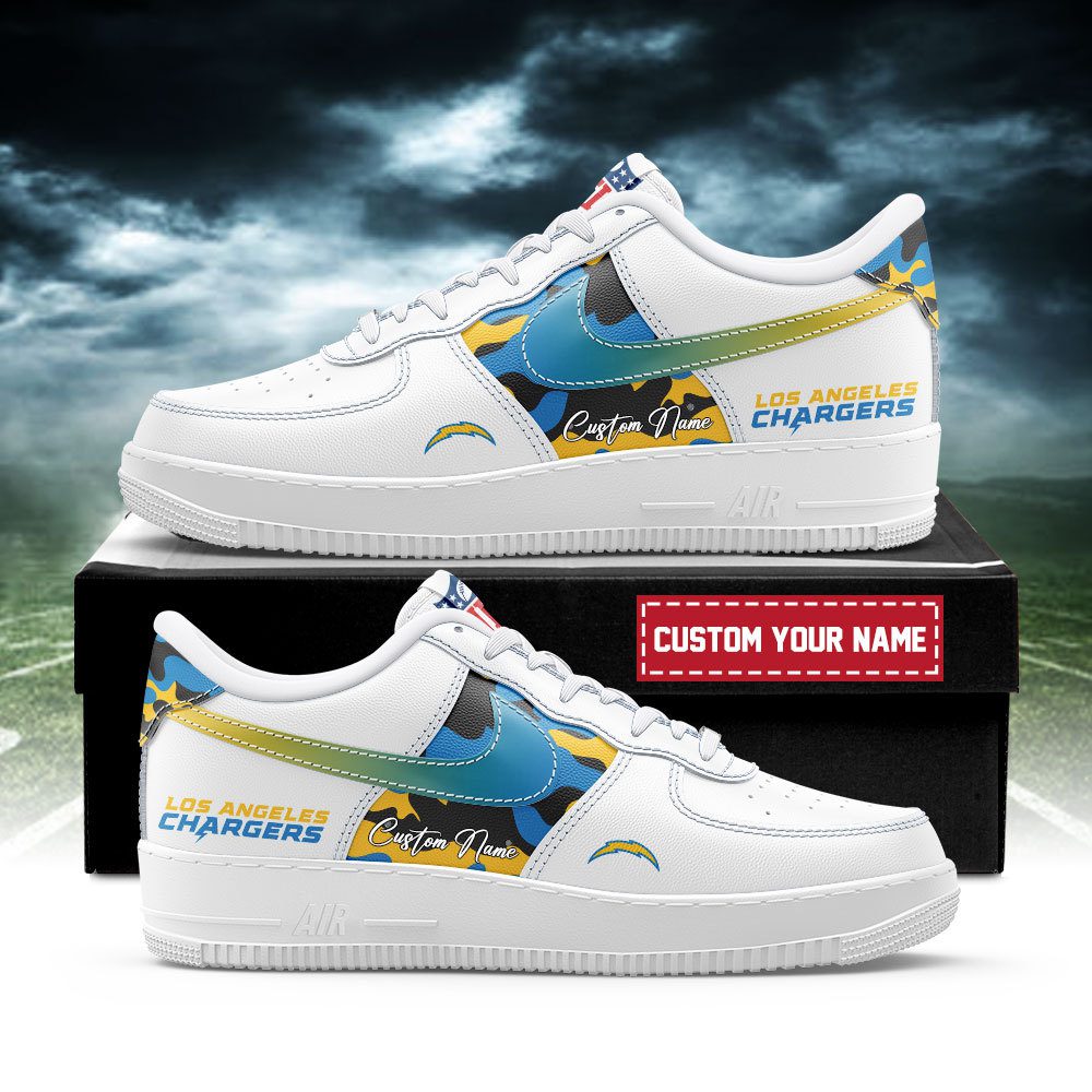 Los Angeles Chargers NFL Air Force 1 Sneakers Custom Name Trending Shoes For Fans