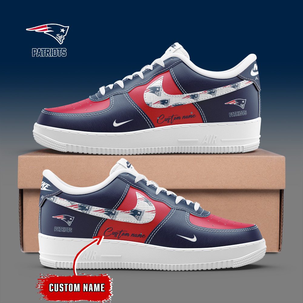 New England Patriots NFL Personalized Air Force 1 Custom Name Sneakers