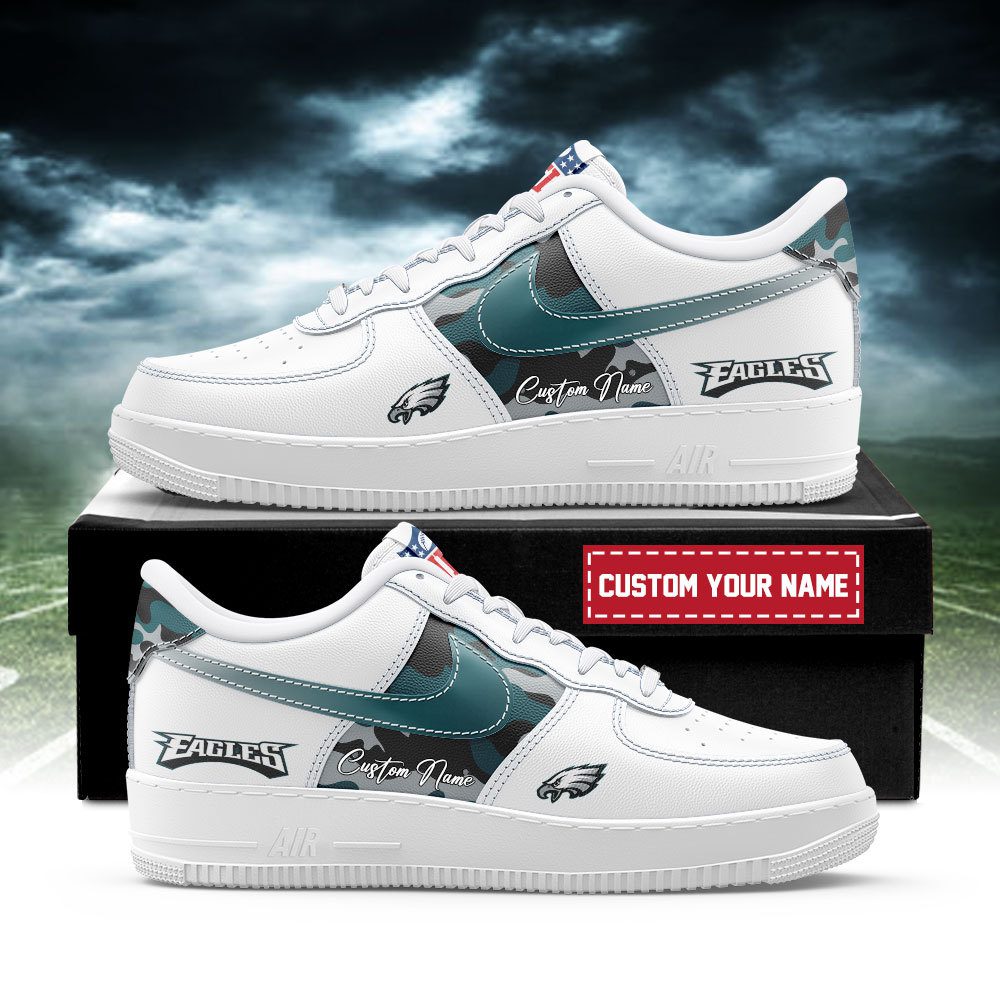 Philadelphia Eagles NFL Air Force 1 Sneakers Custom Name Trending Shoes For Fans