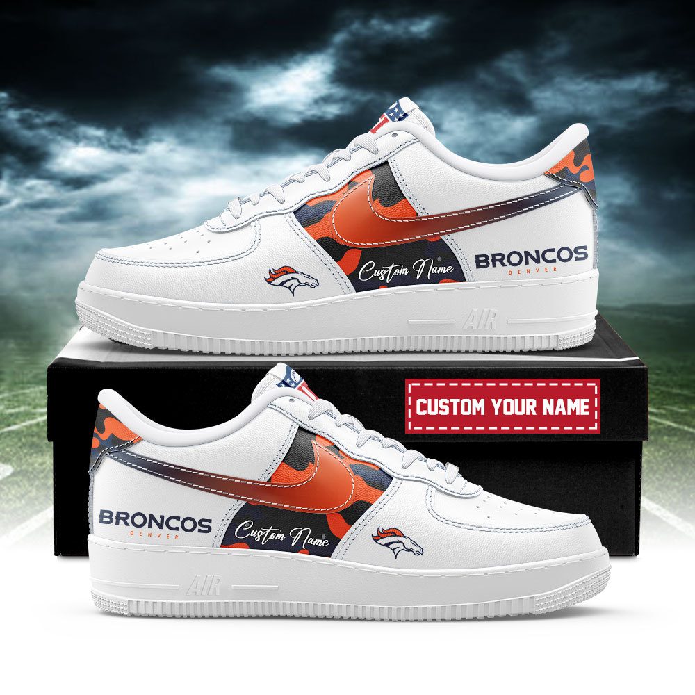 Denver Broncos NFL Air Force 1 Sneakers Custom Name Trending Shoes For Fans