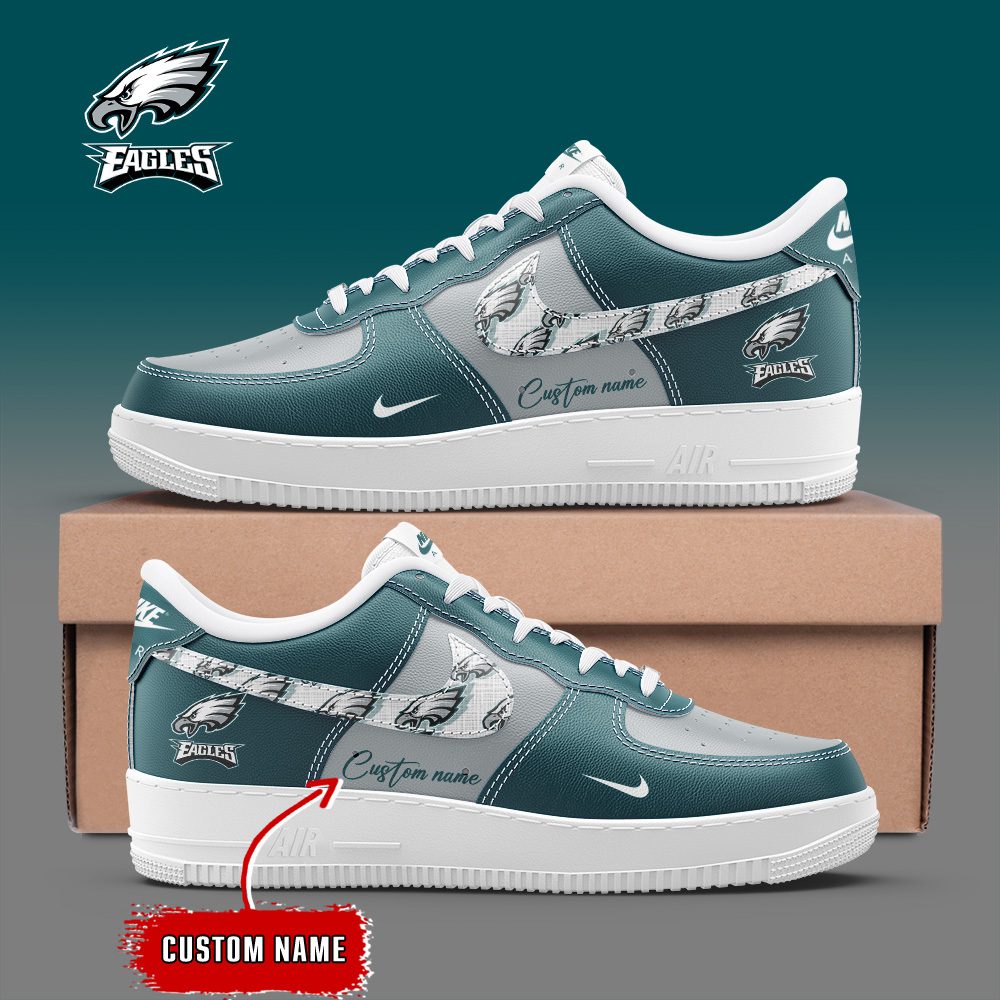 Philadelphia Eagles NFL Personalized Air Force 1 Custom Name Sneakers