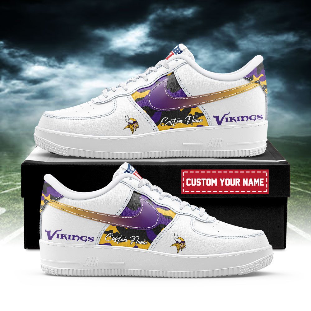 Minnesota Vikings NFL Air Force 1 Sneakers Custom Name Trending Shoes For Fans