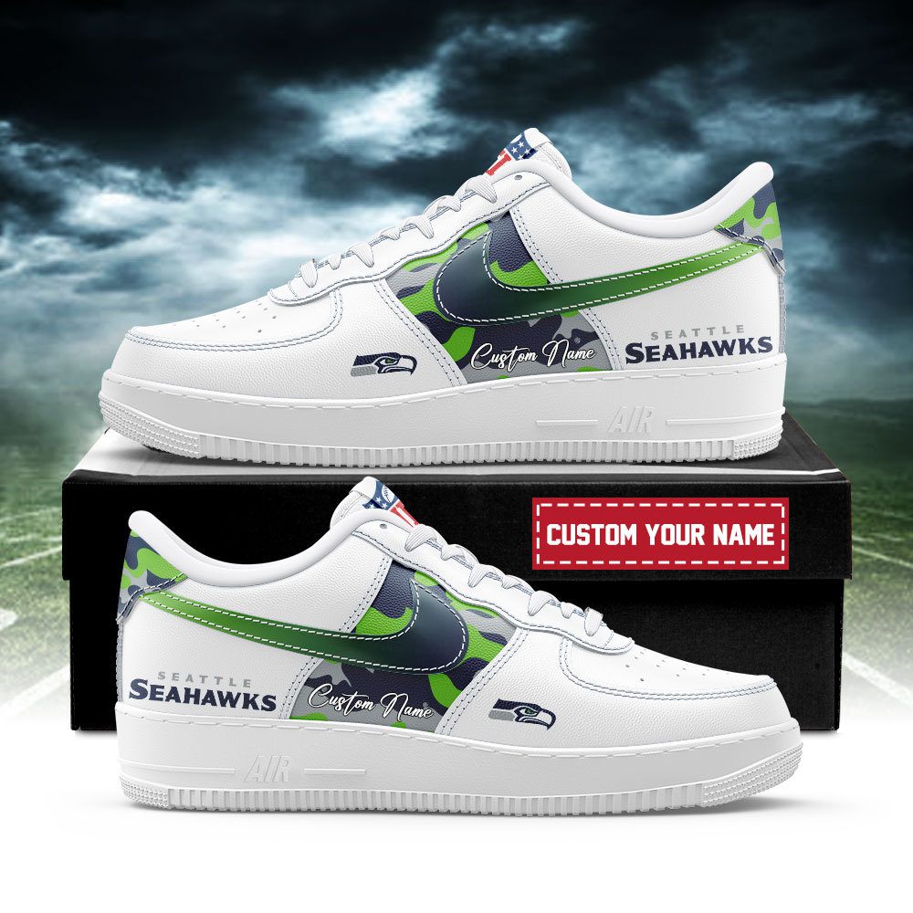 Seattle Seahawks NFL Air Force 1 Sneakers Custom Name Trending Shoes For Fans
