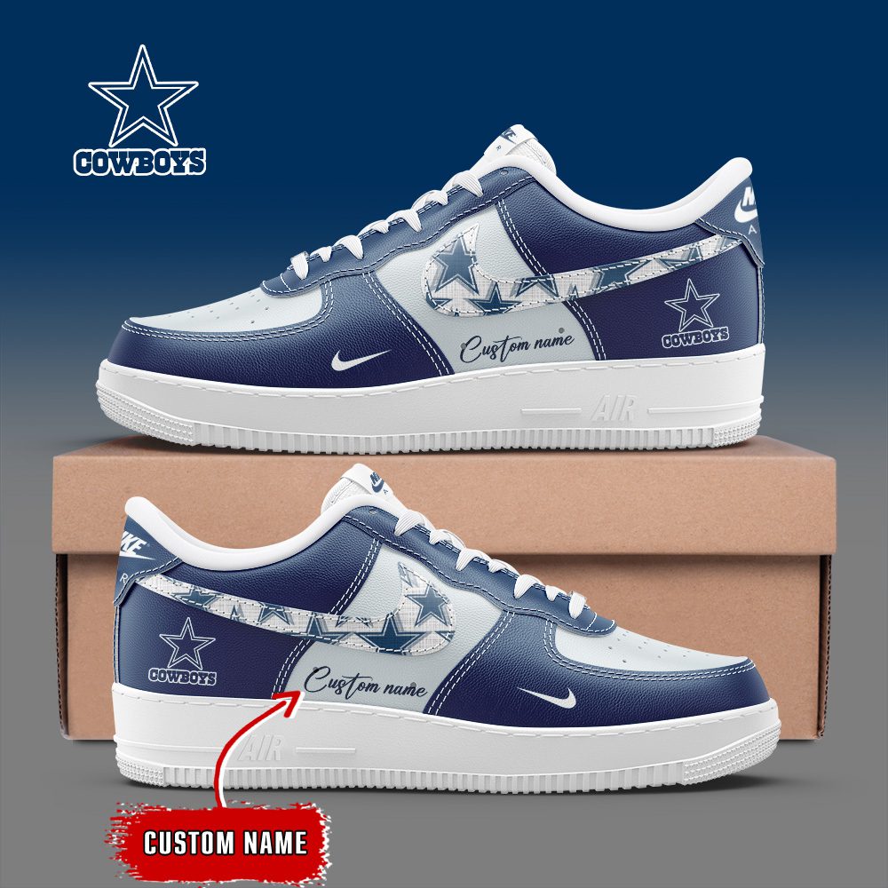 Dallas Cowboys NFL Personalized Air Force 1 Custom Name Sneakers