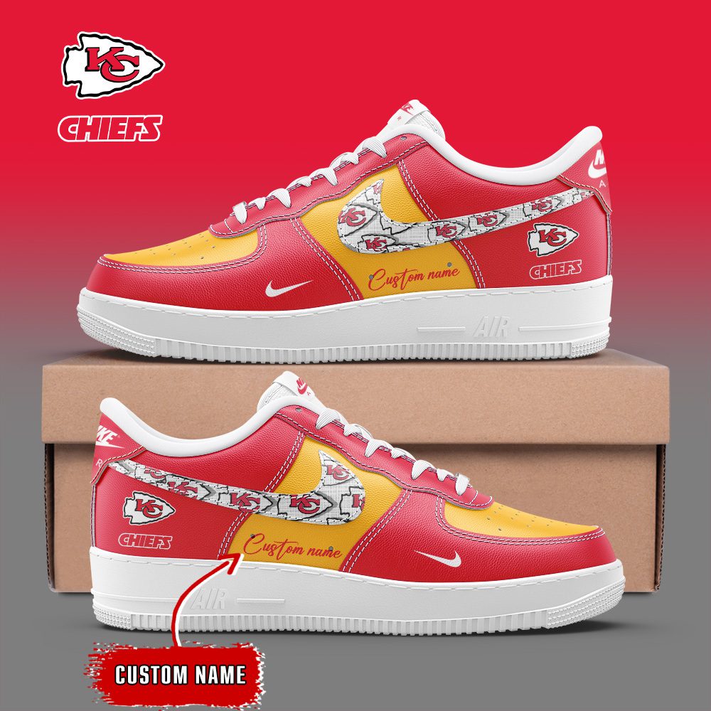 Kansas City Chiefs NFL Personalized Air Force 1 Custom Name Sneakers